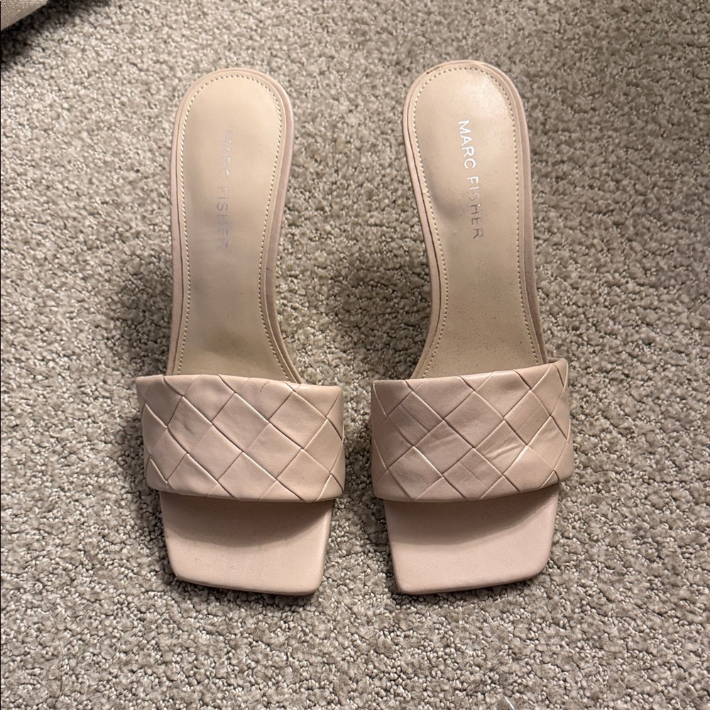 Marc Fisher Blush Quilted Slide Mules
